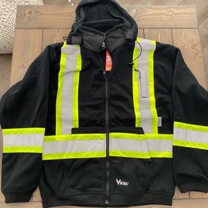 Viking zip up hoody with high vis/reflective strips, size 2XL